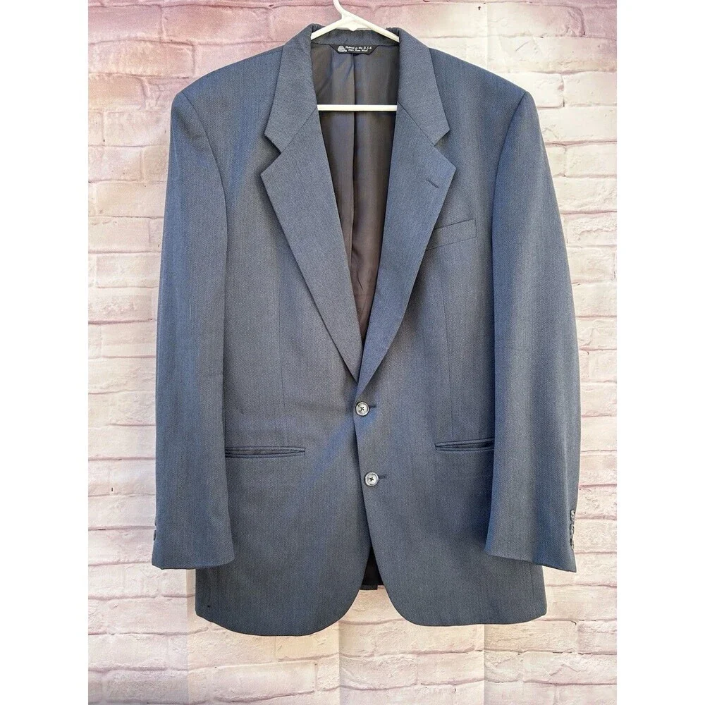 Vtg Christian Dior Monsieur Men’s  Blazer Jacket Virgin Wool USA union Made 44R